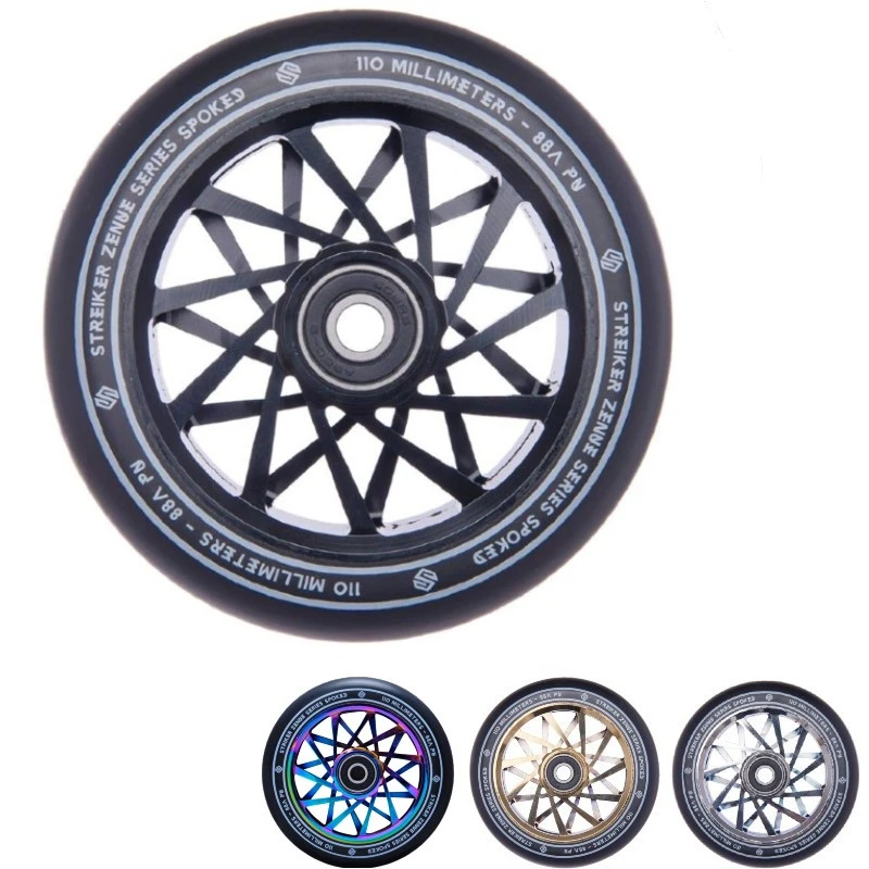 Roue Zenue Series Noir 110mm X1 STRICKER Trottinette Freestyle 3 Roue Zenue Series Noir 110mm X1 STRICKER Trottinette Freestyle